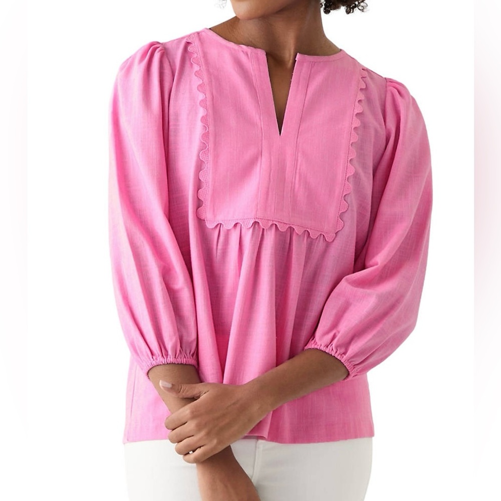 Women's Pink Scallop Top